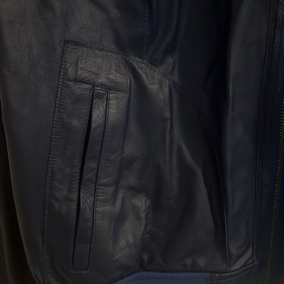 Stunning leather/suede reversible jacket with pockets - genuine leather - Picture 8 of 16